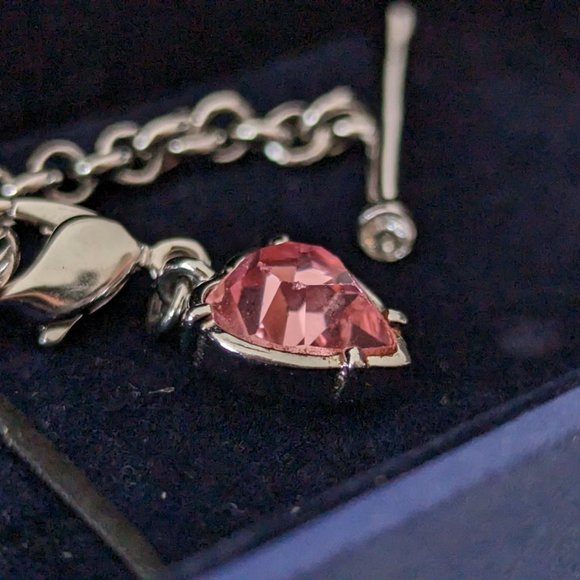 Swarovski Pink Heart Lock & Key Charm Bracelet - Picture 3 of 3